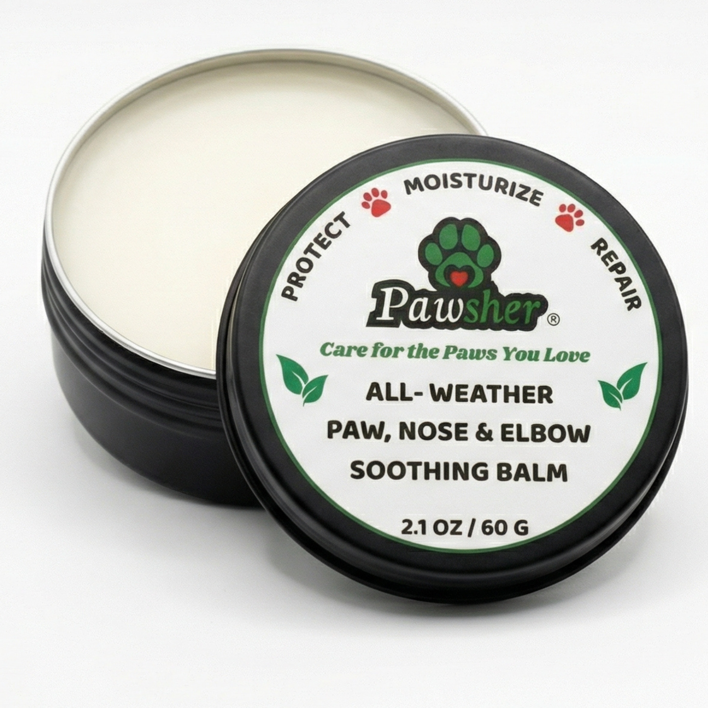 Dog Paw Balm - Lick Safe, Protects Moisturizes Heals Dry Cracked Paws, Nose & Elbows