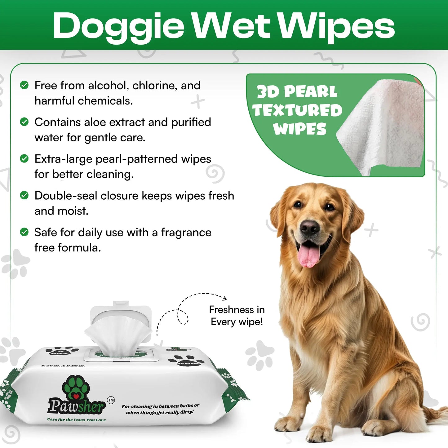 Dog Essentials Starter Kit - Pet Wipes, Paw Balm, Dental Teeth Cleaning Wipes & Poop Bags Set - Pawsher