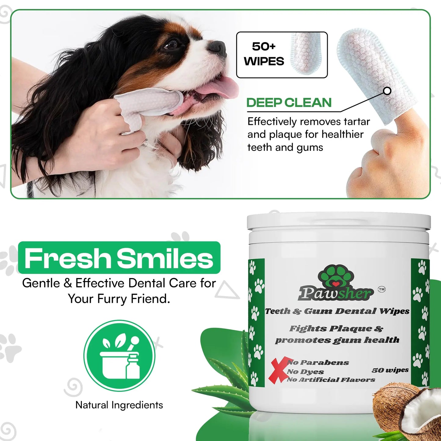 Dog Essentials Starter Kit - Pet Wipes, Paw Balm, Dental Teeth Cleaning Wipes & Poop Bags Set - Pawsher